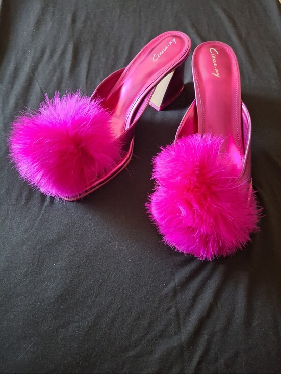 Circus by Sam Edelman Shoes - Circus By Sam.Edelman-Fuchsia Pink Pom Pom Slide Heels Sz 11M